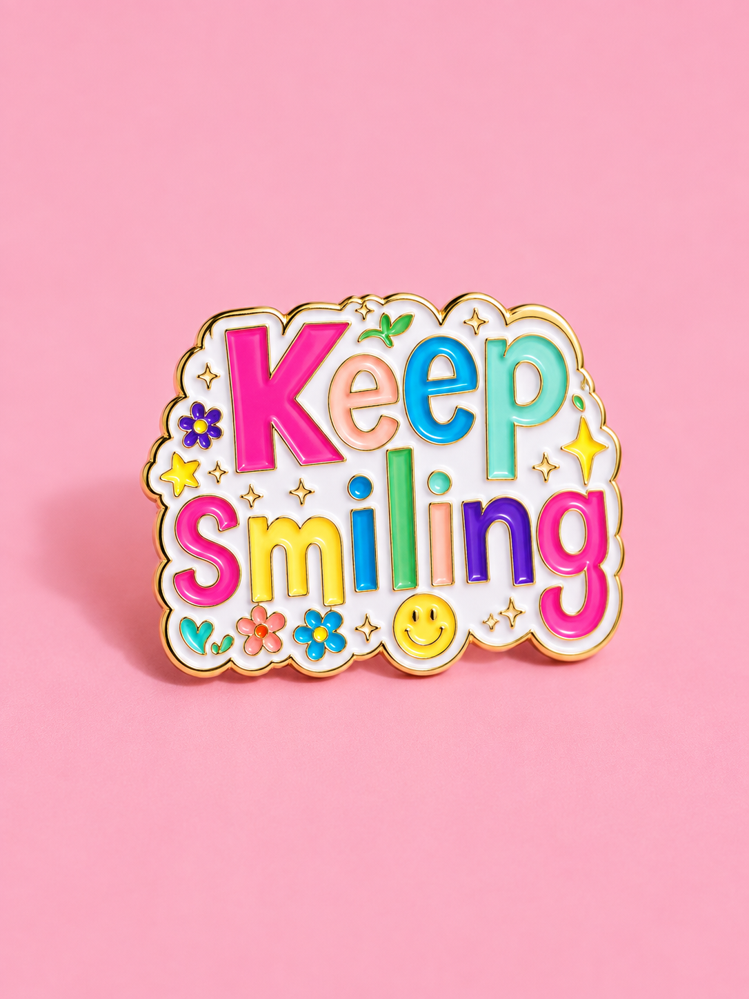 Keep Smiling Enamel Pin