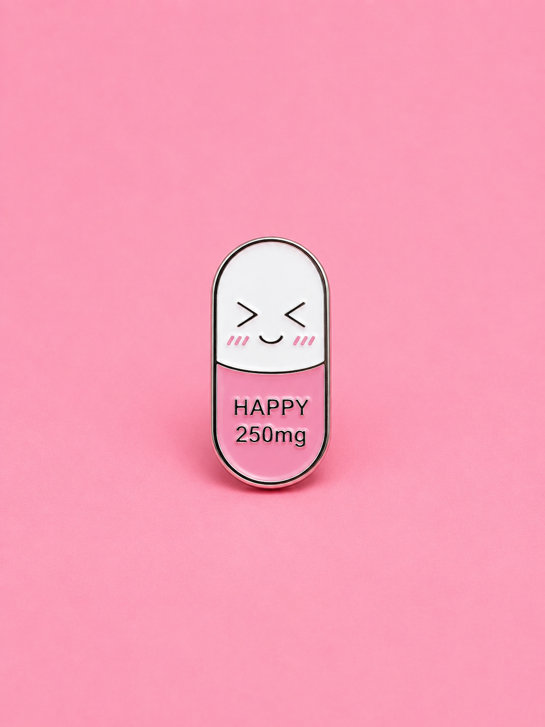 Happy 250mg Capsule Enamel Pin