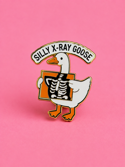 Silly X-RAY Goose Enamel Pin