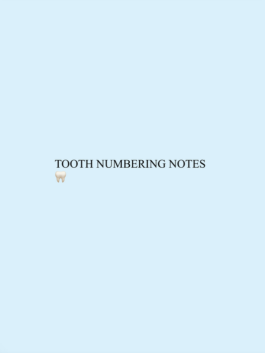 Tooth Numbering Notes